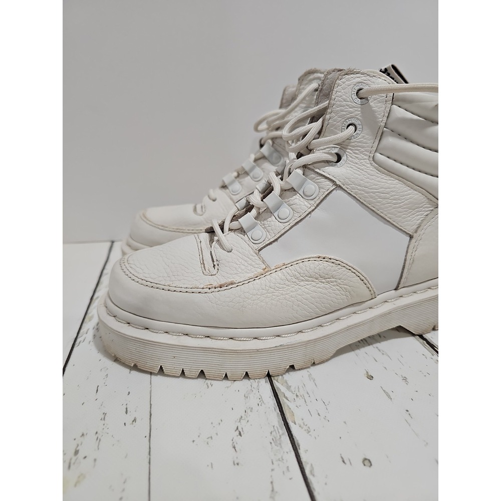 Dr Martens 939 White Leather Hiker Boots Padded Collar Ankle Womens Size 8 - Picture 8 of 16